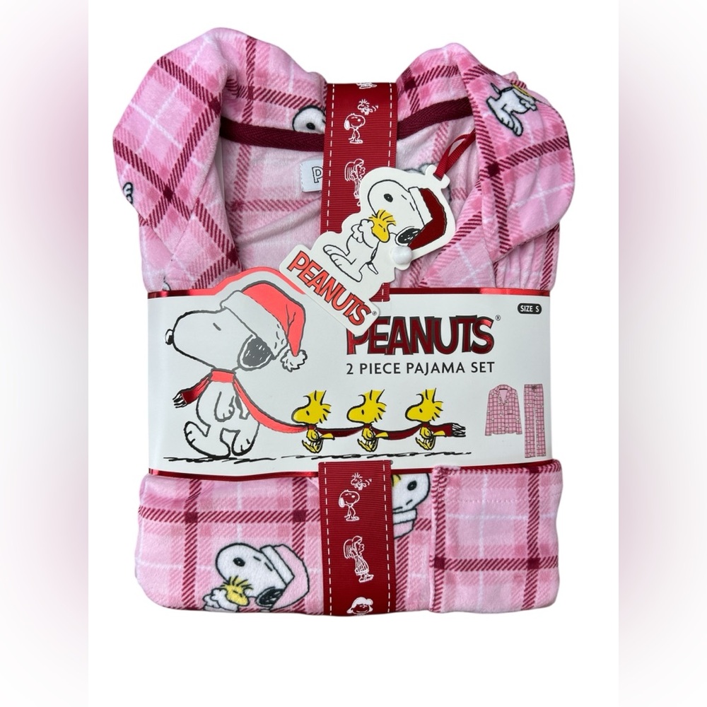 Snoopy 2 piece women’s cozy pajama set long sleeve top & long pants NEW! Size S